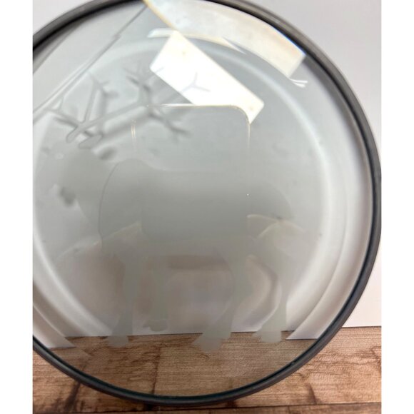 Vintage Etched Glass Wildlife Decor Moose Silhouette Sun Catcher - Picture 3 of 4